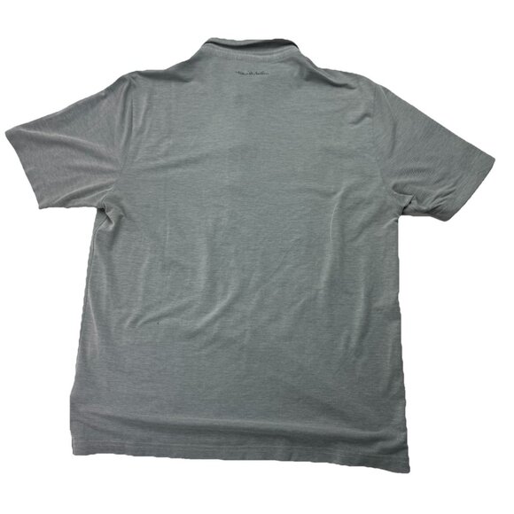 Travis Mathew Mens L Gray Striped Pocket Short Sleeve Polo Shirt - Picture 2 of 7